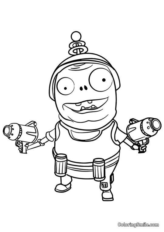 Djævel fra Plants vs. Zombies - Farvelægningsside
