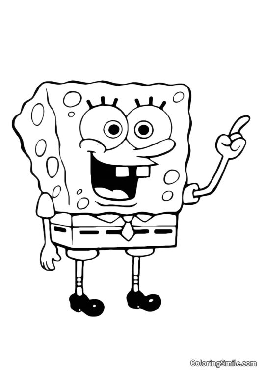 Wow, SpongeBob - Coloring Page