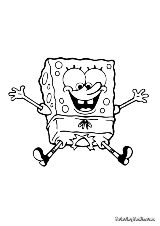 Happy SpongeBob - Coloring Page