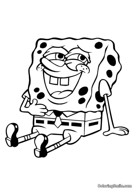 SpongeBob laughing - Coloring Page
