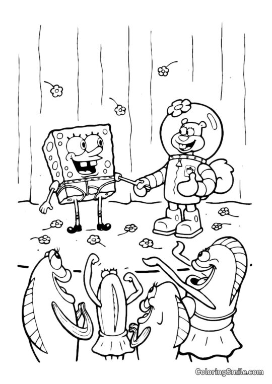 Boss Krabs in the kitchen - Coloring Page