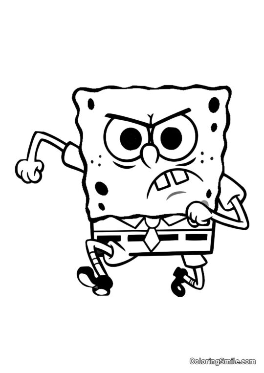 SpongeBob in a boat - Coloring Page
