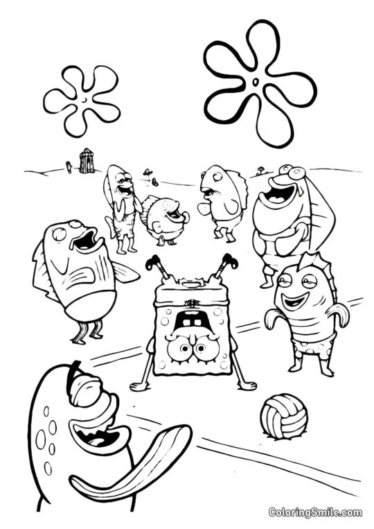 SpongeBob at the concert - Coloring Page