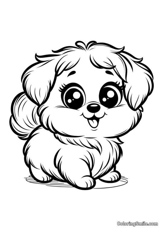 Dog and Puppy Coloring Pages Cute four-legged friend - Coloring Page