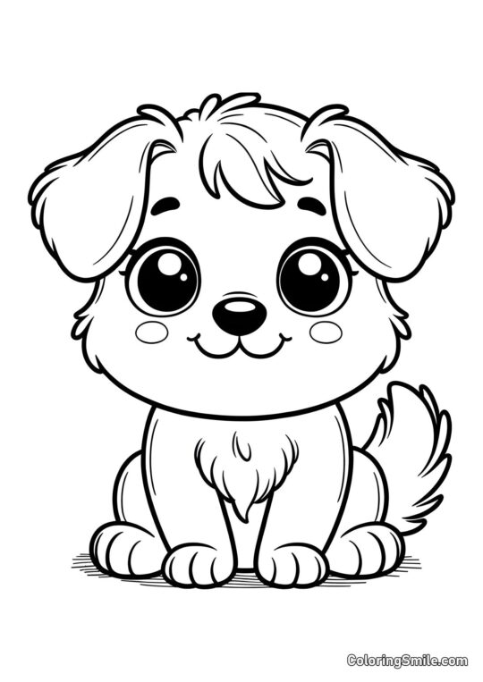 Dog and Puppy Coloring Pages Dog for kids - Coloring Page