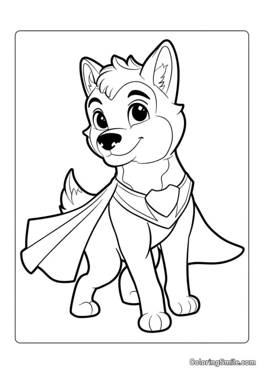 Dog and Puppy Coloring Pages Superhero dog - Coloring Page