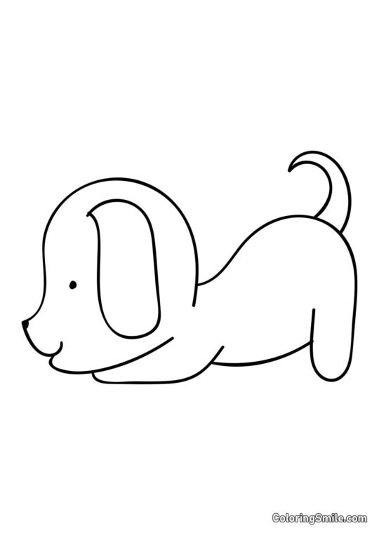 Dog and Puppy Coloring Pages Puppy for coloring with paints - Coloring Page