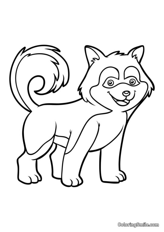Dog and Puppy Coloring Pages Husky - Coloring Page