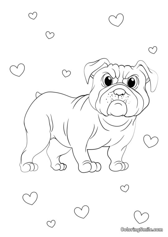 Dog and Puppy Coloring Pages Bulldog - Coloring Page