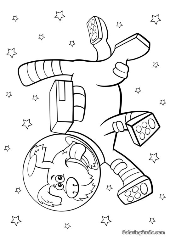 Dog and Puppy Coloring Pages Dog in space - Coloring Page