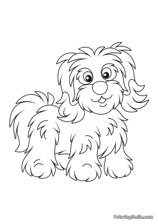 Dog and Puppy Coloring Pages Decorative dog - Coloring Page