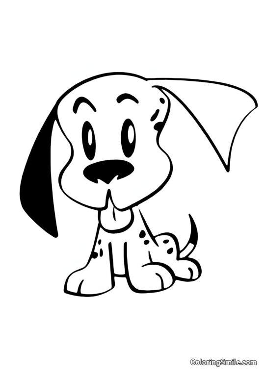 Dog and Puppy Coloring Pages Little spotted dog - Coloring Page