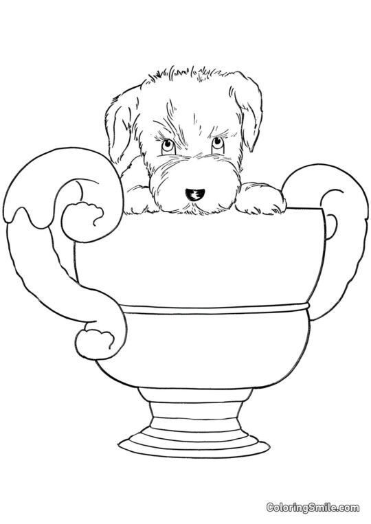 Dog and Puppy Coloring Pages Dog received a prize - Coloring Page