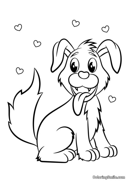 Dog and Puppy Coloring Pages Joyful pup - Coloring Page