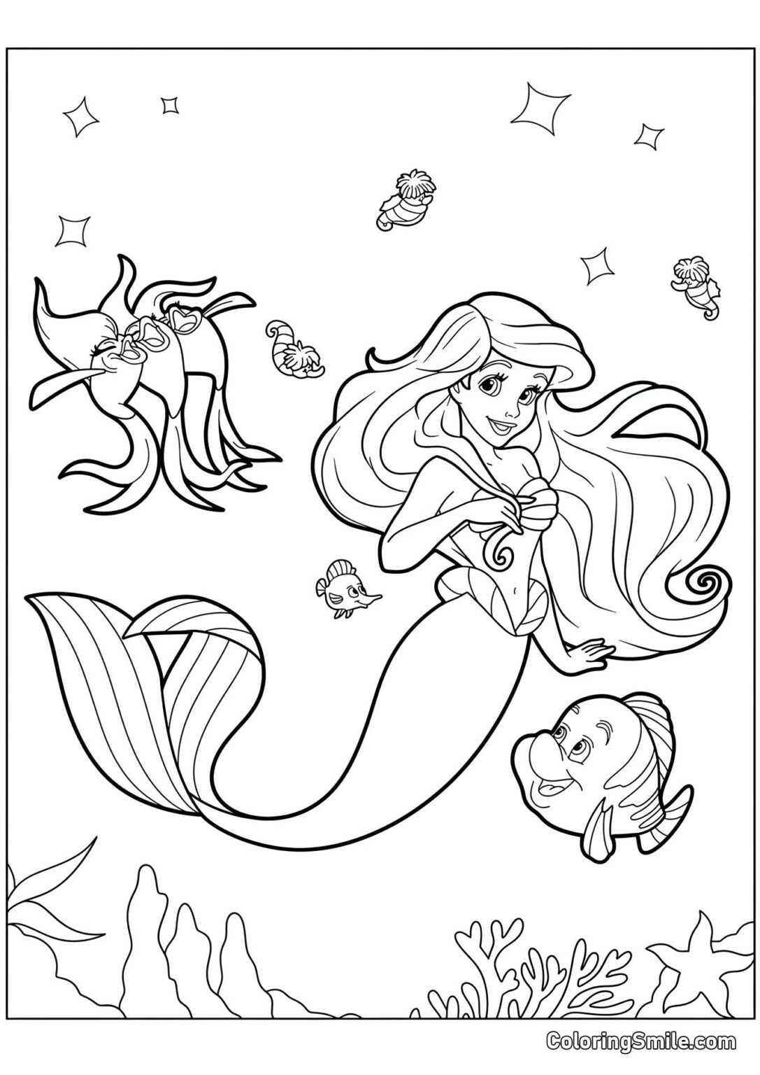 Ariel the little mermaid coloring pages for girls
