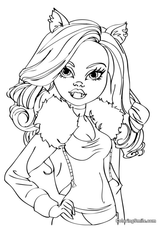 Desenhos de Monster High para Colorir Clawdeen Wolf filha de um lobisomem - Página para Colorir