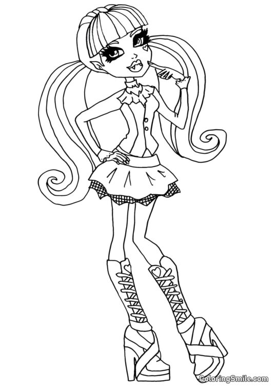 Desenhos de Monster High para Colorir Draculaura – Filha de Drácula - Página para Colorir