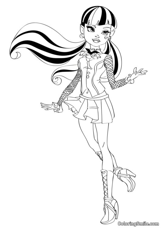 Desenhos de Monster High para Colorir Draculaura filha de Drácula - Página para Colorir