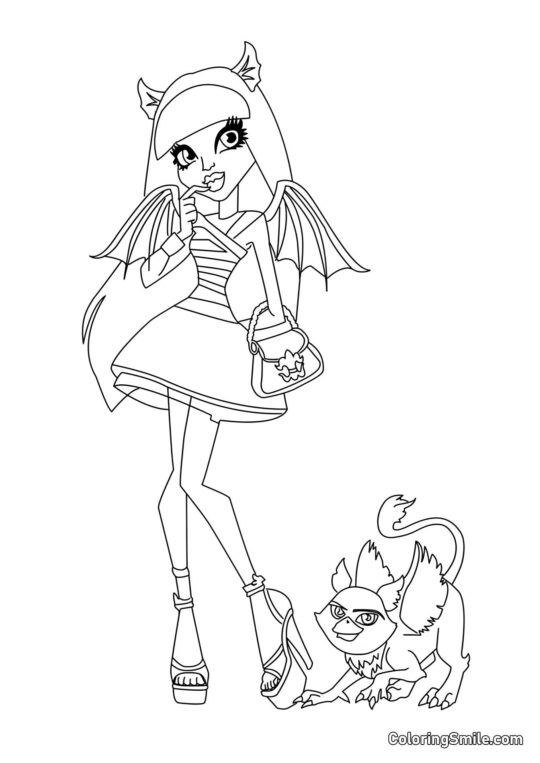 Desenhos de Monster High para Colorir Rochelle Goyle – Filha de um Gárgula - Página para Colorir
