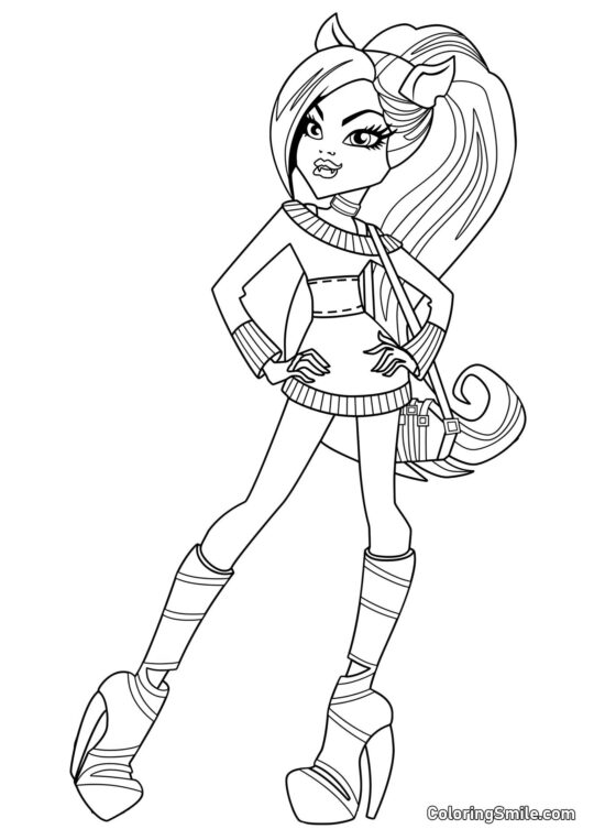 Desenhos de Monster High para Colorir Fashionista Clawdeen Wolf - Página para Colorir