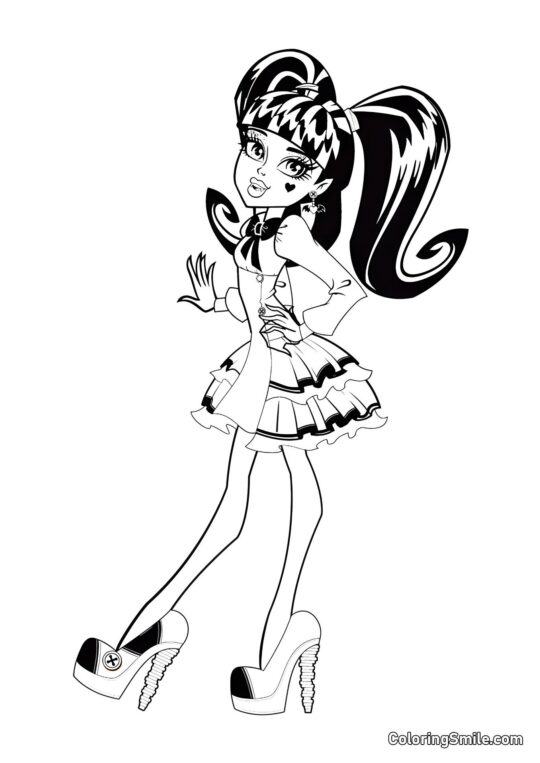 Desenhos de Monster High para Colorir 13 Desejos Draculaura - Página para Colorir