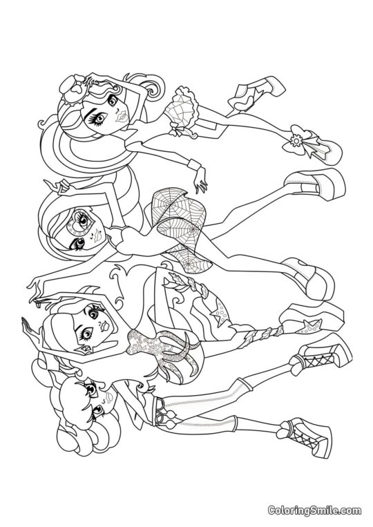 Desenhos de Monster High para Colorir Danças no Monster High - Página para Colorir