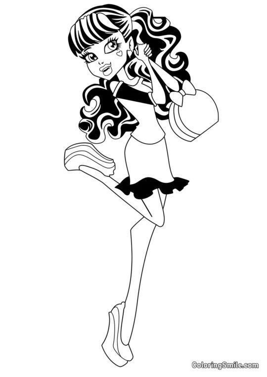 Desenhos de Monster High para Colorir Draculaura Feliz - Página para Colorir