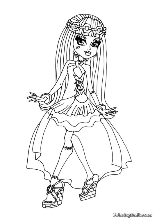 Desenhos de Monster High para Colorir 13 Desejos Frankie Stein - Página para Colorir