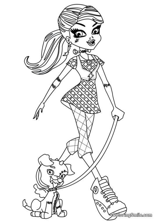 Desenhos de Monster High para Colorir Frankie Stein – Filha de Frankenstein - Página para Colorir