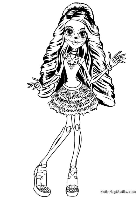 Desenhos de Monster High para Colorir Skelita Calaveras - Página para Colorir