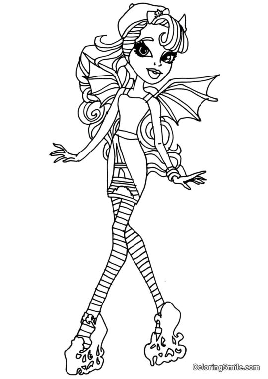 Desenhos de Monster High para Colorir Monster High Rochelle Goyle - Página para Colorir