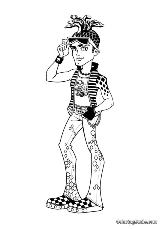 Desenhos de Monster High para Colorir Deuce Gorgon, filho de Medusa - Página para Colorir