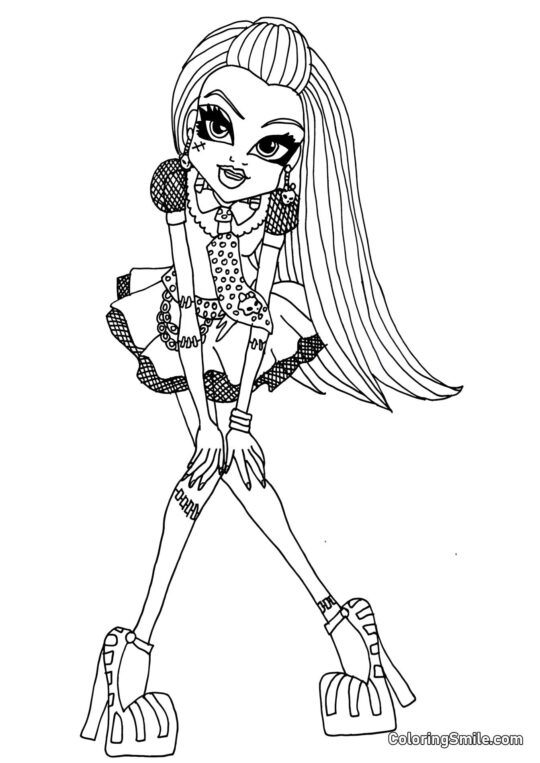 Desenhos de Monster High para Colorir Monster High Frankie Stein - Página para Colorir