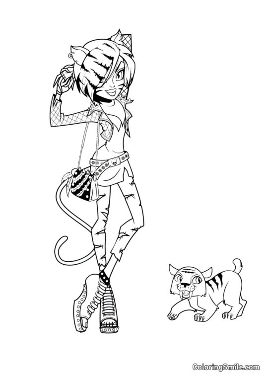 Desenhos de Monster High para Colorir Toralei Stripe - Página para Colorir