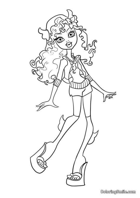 Desenhos de Monster High para Colorir Lagoona Blue, filha do Monstro do Mar - Página para Colorir