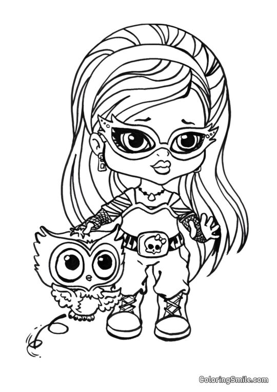 Desenhos de Monster High para Colorir Ghoulia Yelps e Sir Hoots a Lot - Página para Colorir