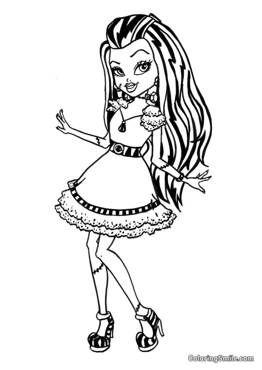Desenhos de Monster High para Colorir Frankie Stein filha de Frankenstein - Página para Colorir