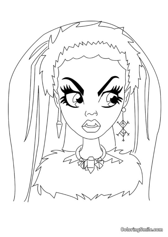 Desenhos de Monster High para Colorir Retrato de Abbey Bominable - Página para Colorir