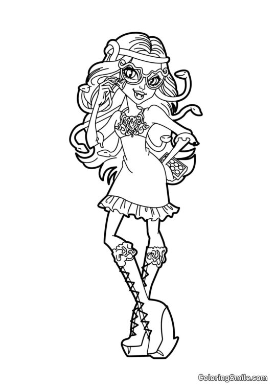 Desenhos de Monster High para Colorir Viperine Gorgon - Página para Colorir
