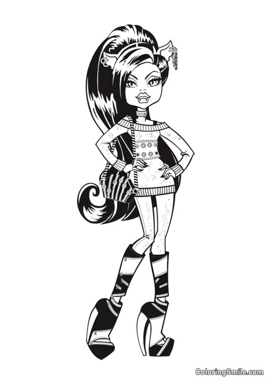 Desenhos de Monster High para Colorir Clawdeen Wolf do Monster High - Página para Colorir