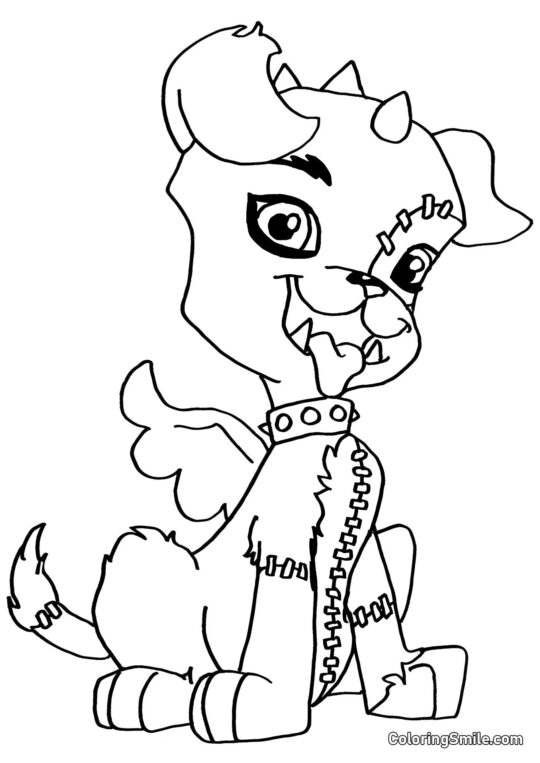 Desenhos de Monster High para Colorir Watzit – Animal de Estimação de Frankie Stein - Página para Colorir