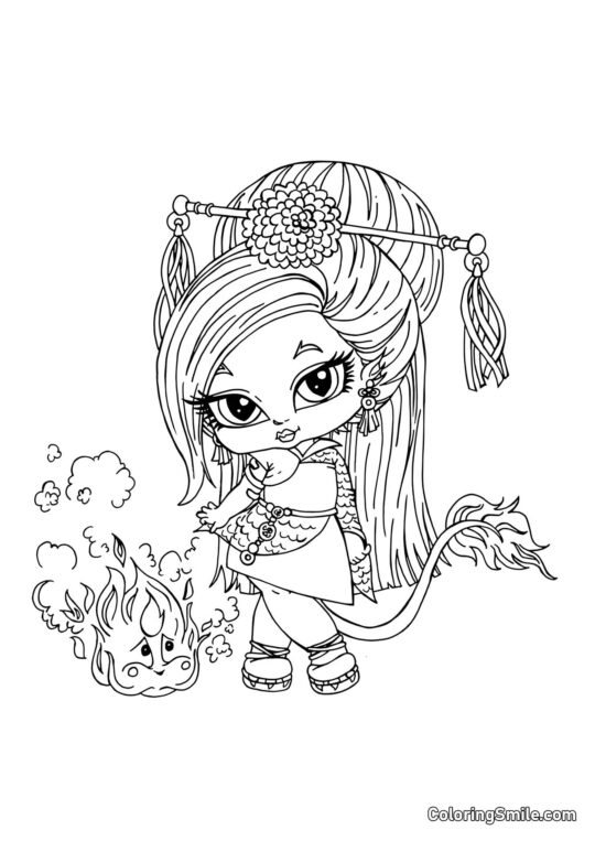Desenhos de Monster High para Colorir Jinafire Long – Filha do Dragão Chinês - Página para Colorir