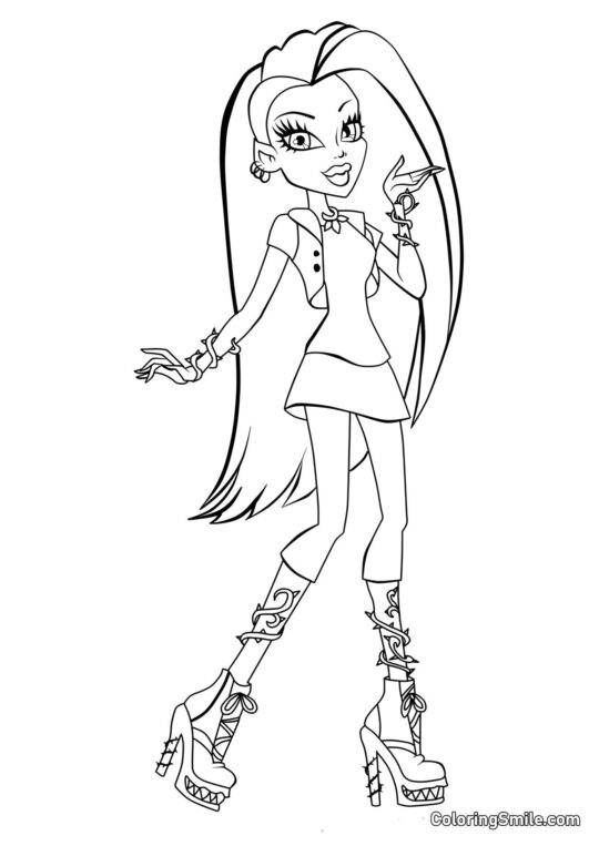 Desenhos de Monster High para Colorir Venus McFlytrap – Filha do Monstro das Plantas - Página para Colorir