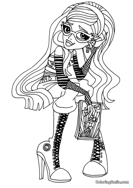 Desenhos de Monster High para Colorir Ghoulia Yelps filha de um zumbi - Página para Colorir