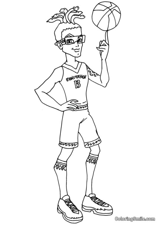 Desenhos de Monster High para Colorir Deuce Gorgon – Filho de Medusa Gorgon - Página para Colorir