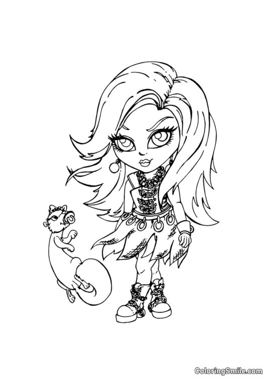 Desenhos de Monster High para Colorir Pequena Spectra Vondergeist - Página para Colorir
