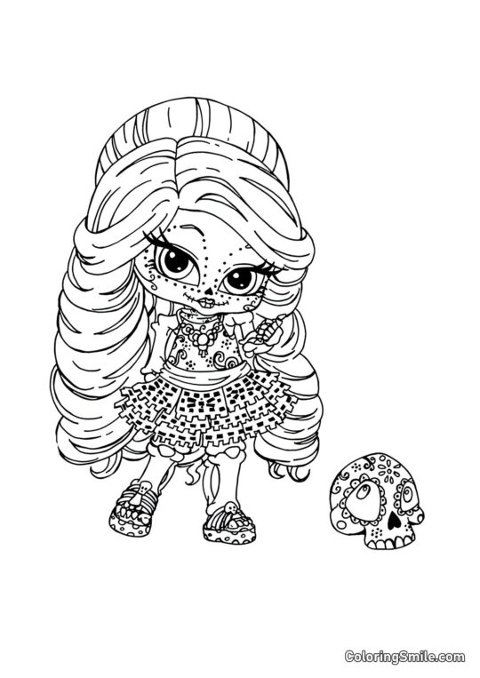 Desenhos de Monster High para Colorir Pequena Skelita - Página para Colorir