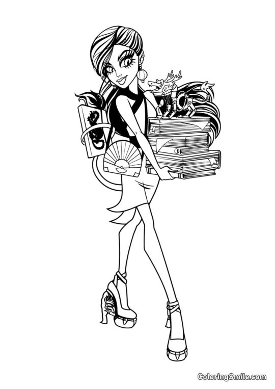 Desenhos de Monster High para Colorir Jinifire Long e Cin - Página para Colorir