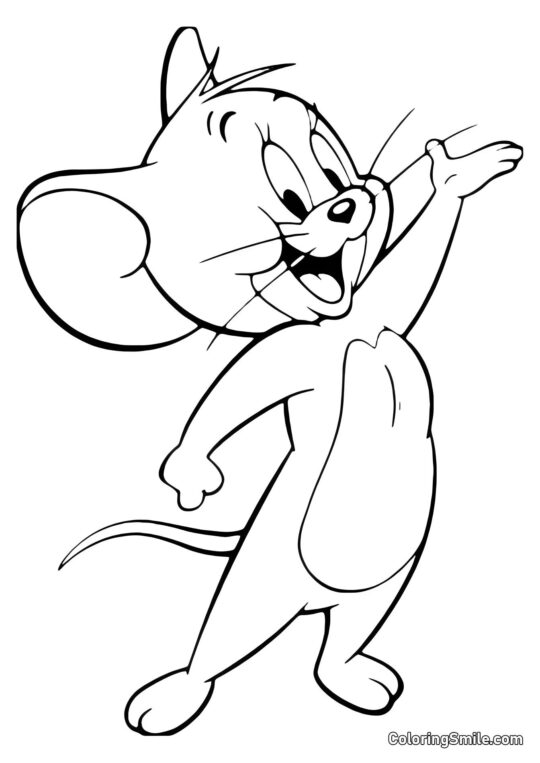 Desenhos do Tom e Jerry para Colorir Rato Jerry - Página para Colorir
