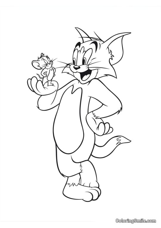 Desenhos do Tom e Jerry para Colorir Trégua Temporária Entre Tom e Jerry - Página para Colorir